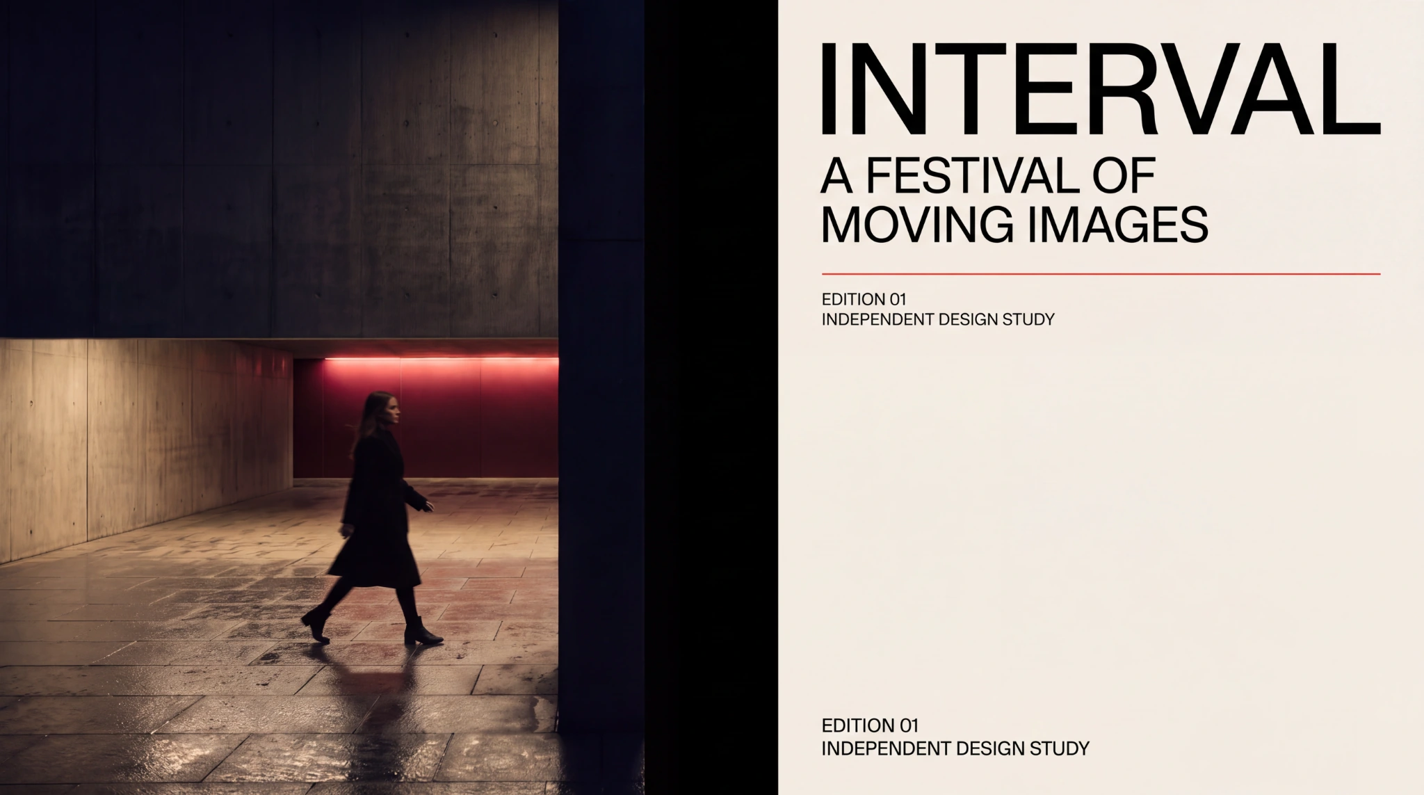 INTERVAL festival identity and architectural photograph