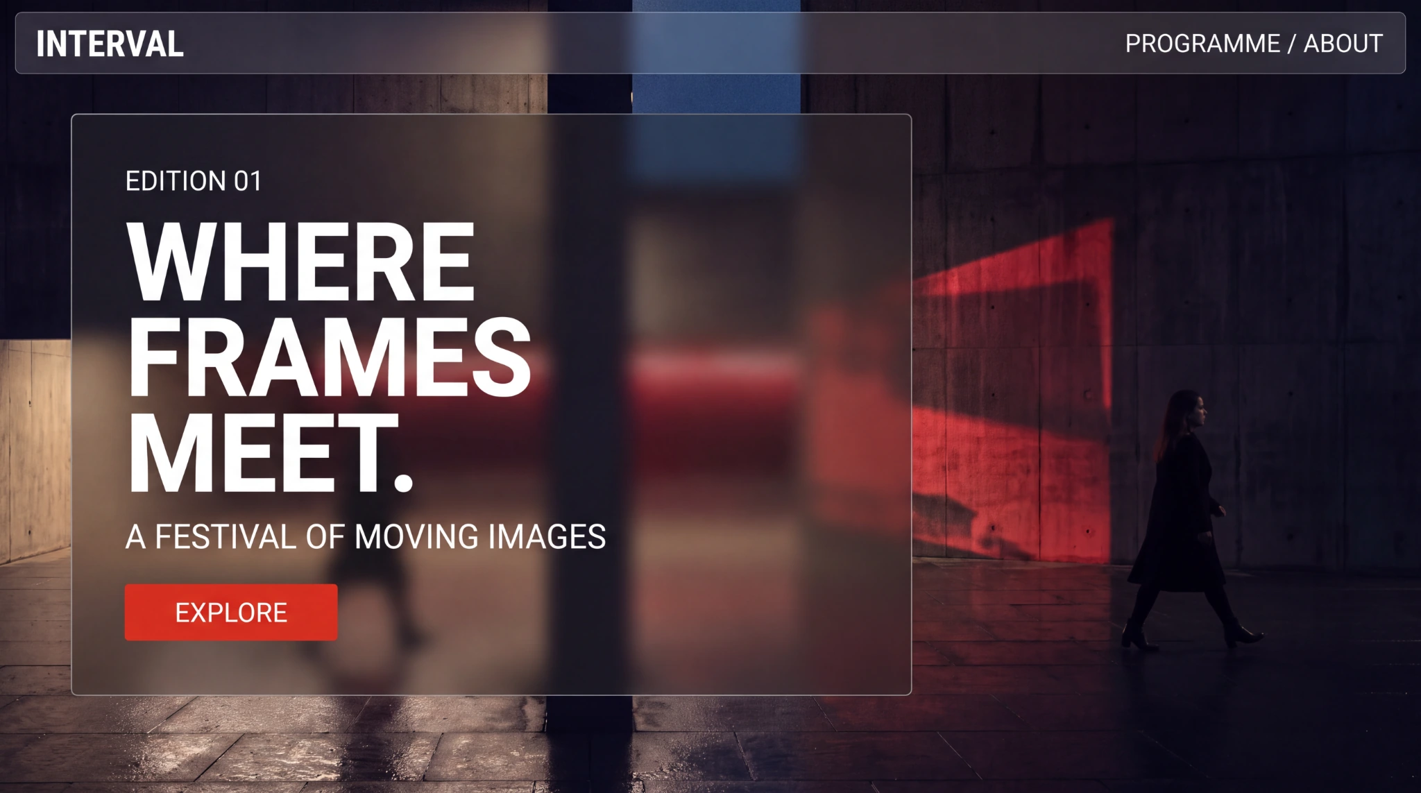 INTERVAL Where Frames Meet website concept